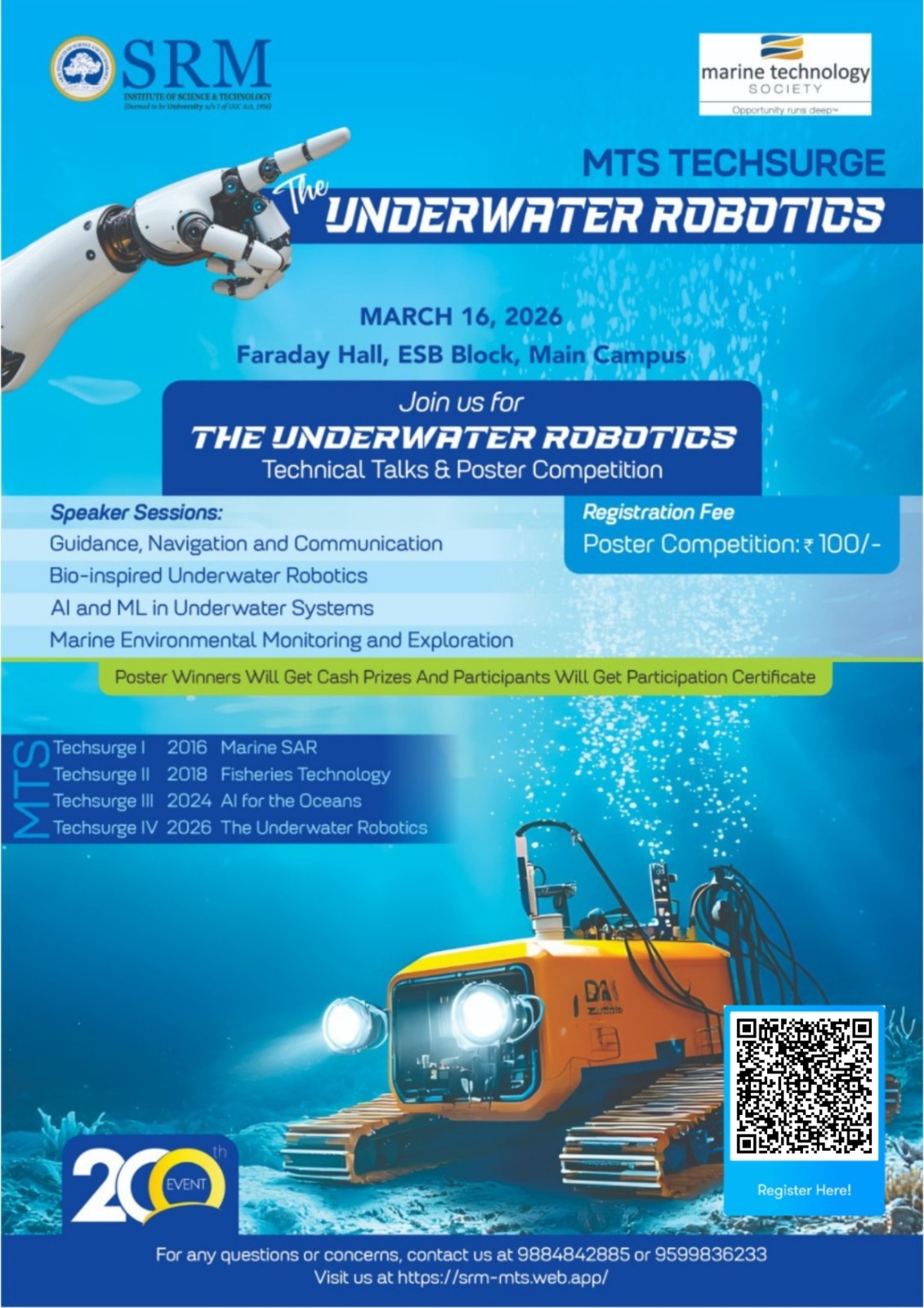 MTS Techsurge – The Underwater Robotics 2026 Robotics Competition Poster 